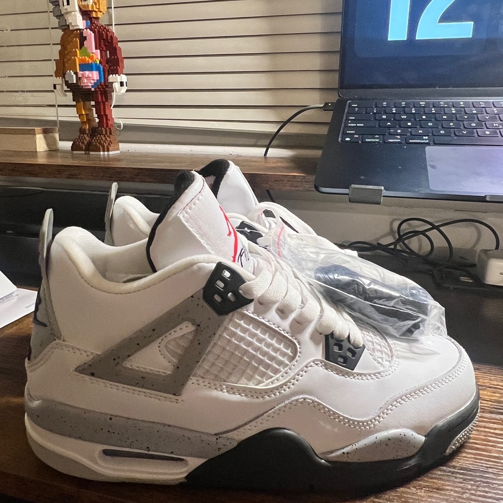 Kids White and Gray Sneakers